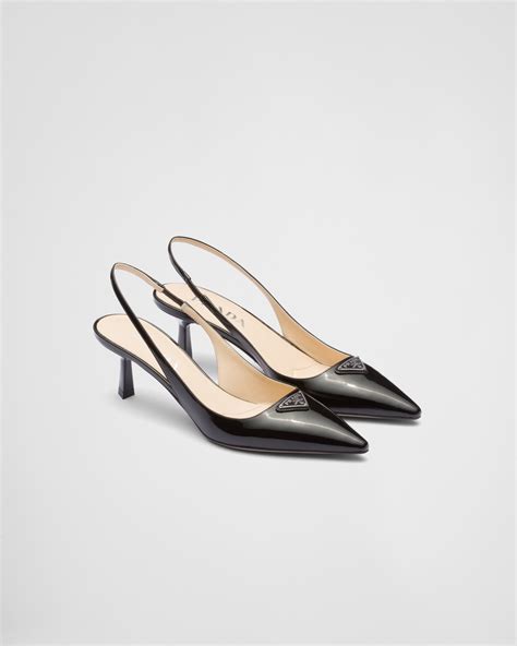 prada brushed leather slingback pumps silver|prada metallic slingback pumps.